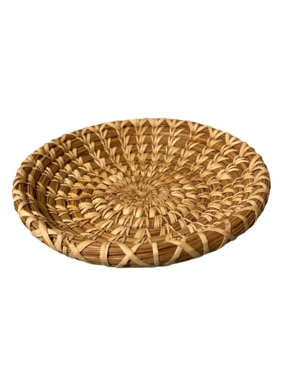 Vintage Tohono O'odham Papago TO Handmade Round Native American Basket